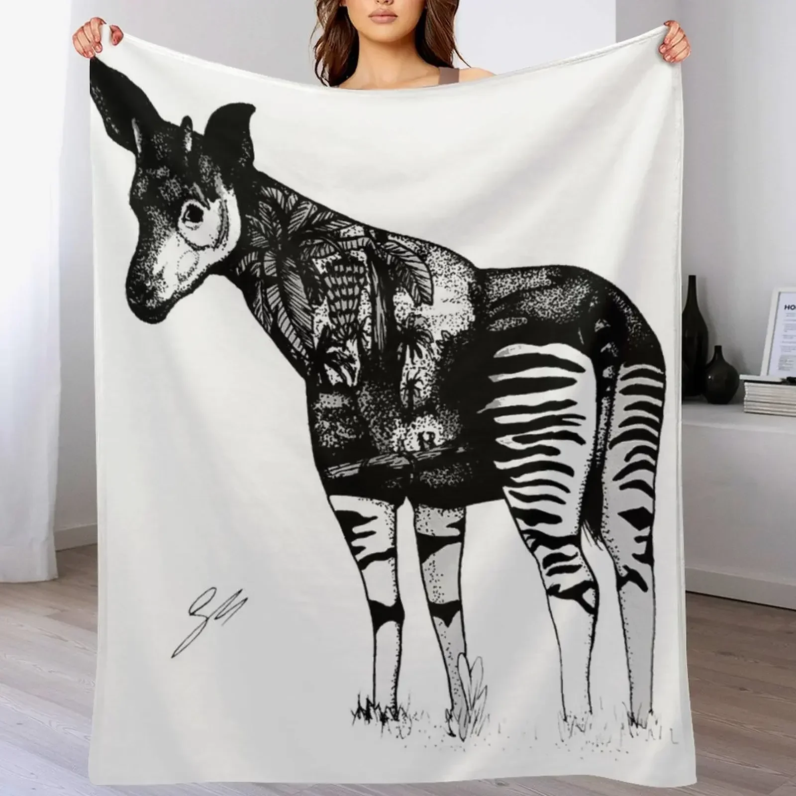 Фото Плед Okapi: Роскошный, мягкий, плюшевый, в клетку, для пляжа, кроватей, кемпинга, детский плед. №4