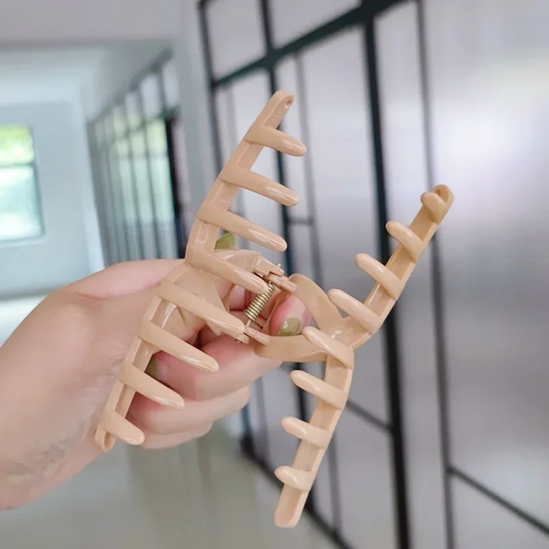 Корейские простые однотонные заколки для волос женщин модные большие акриловые