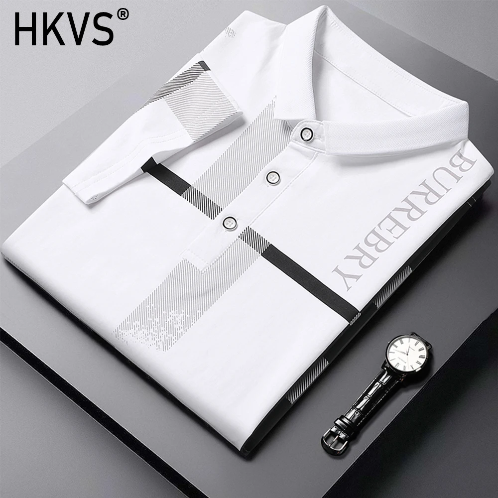 

Men Business Cotton Polo Shirt Office Pattern Work Soft Shirt Breathable Office Button Short Sleeve Male Golf Shirt Dropshipping