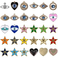 hot sale bling metal shoe charms devil eyes shoe decorations pearl heart colorful star bracelet accessories kids birthday gifts