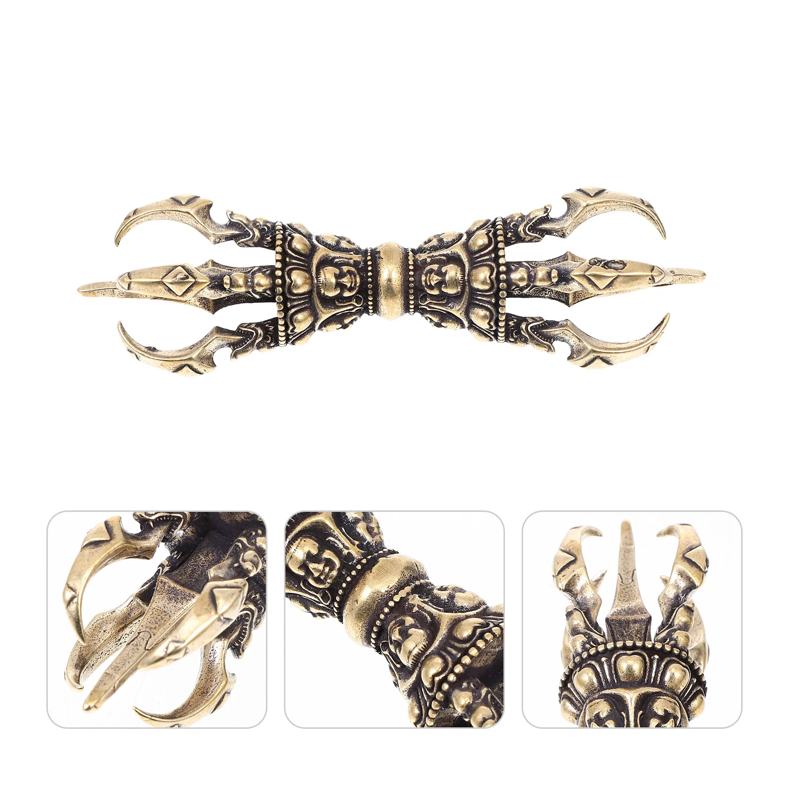 

Vajra Decor Pestle Brass Pendant Dorje Desktop Craft Tibetan Charm Ornament Home Amulet Necklace Adornment Ornaments Figurine