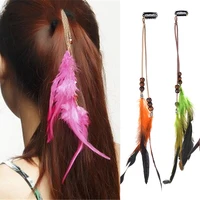 women girls feather headdress bb clip feather fringe hair piece new barrettes hair ornaments stage performance tools