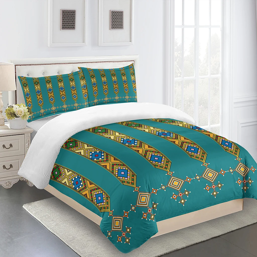 

3D print Saba Telet Ethiopian Eritrean King Queen Twin Full Bedding Sets Single Double Bed Duvet Cover Set and 2pcs Pillow cover