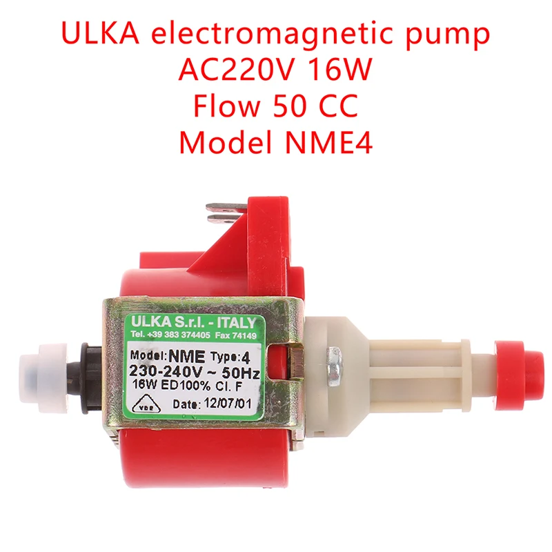 

1pc Italy ULKA Solenoid Pump AC220V 16W Flow 50 CC Model NME4D Coffee Machine Micro Pump Parts