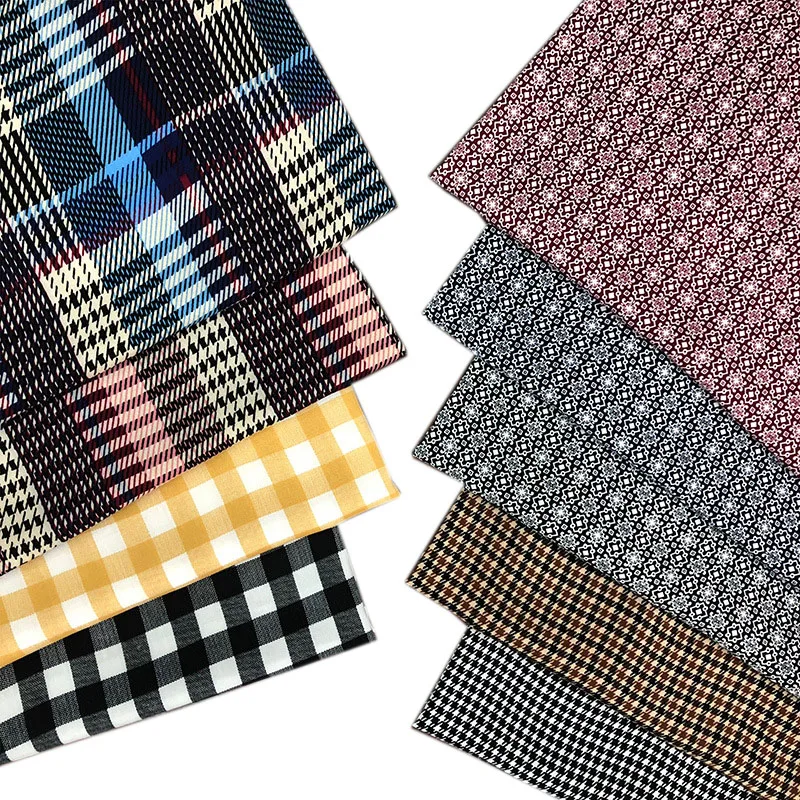 

1 meter X 1.45 meter Soft Dress Fabric Rayon Viscose Cotton Material Patchwork Material Wholesale lattice printing