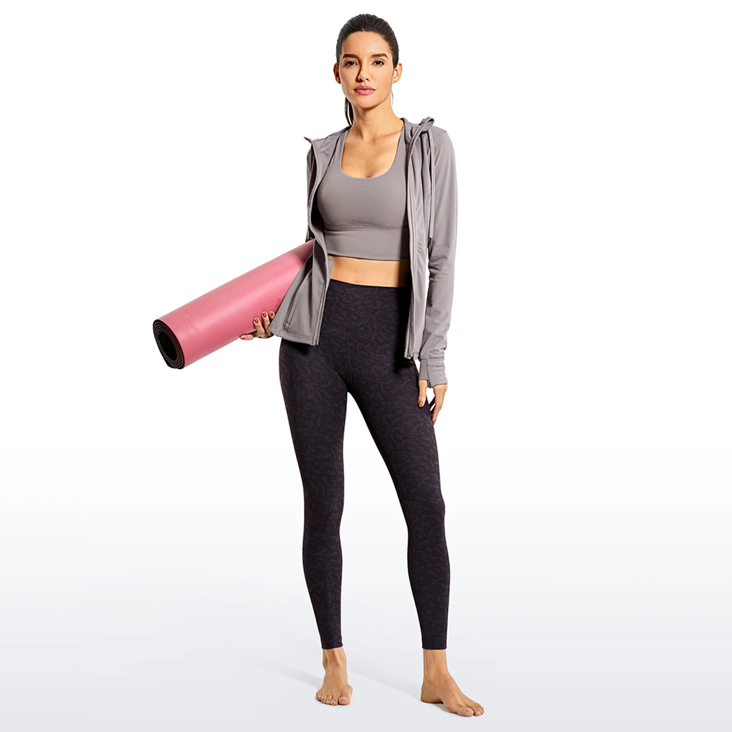 CRZ YOGA Strappy Yoga Bra Top for Women Longline Wirefree Padded Medium Support Sports Bras