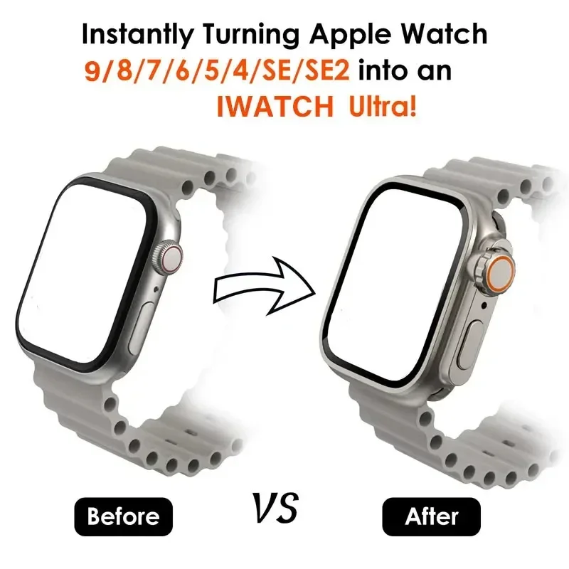 Чехол из закаленного стекла для Apple Watch 41 мм 45 40 44 Защитная пленка экрана телефона