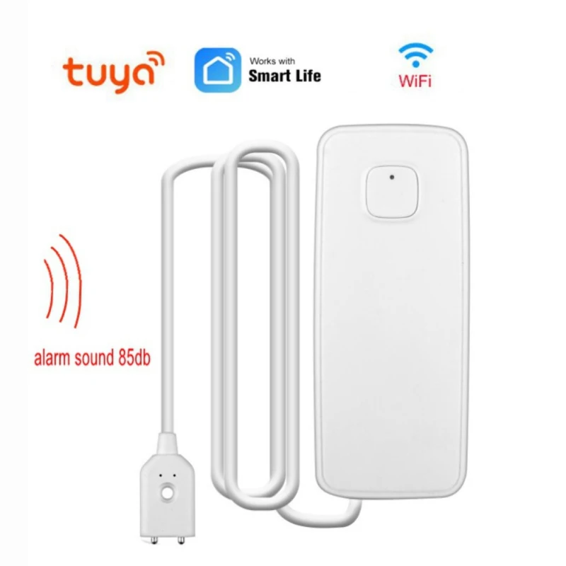 

Water Alarm Sensor WiFi Water Leak Detector Overflow Flood Leakage Alerts Remote Monitor Leak Notifications By TUYA/Smart Life