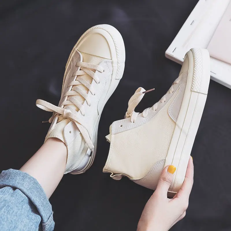 

Harajuku Canvas Sneakers 2022 Fashion Autumn Patchwork Korea Style Women Sneakers Students Daily Wear Casual Ladies Shoes