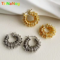 tirnanog french unique design wire earrings exaggerated fashion personality distorted circular weaving earrings women jewelry