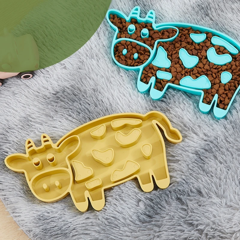 

Миска для домашних животных, пластиковая миска для собак и кошек, медленная кормушка, защита от удушения, подходит для молока, коровы
