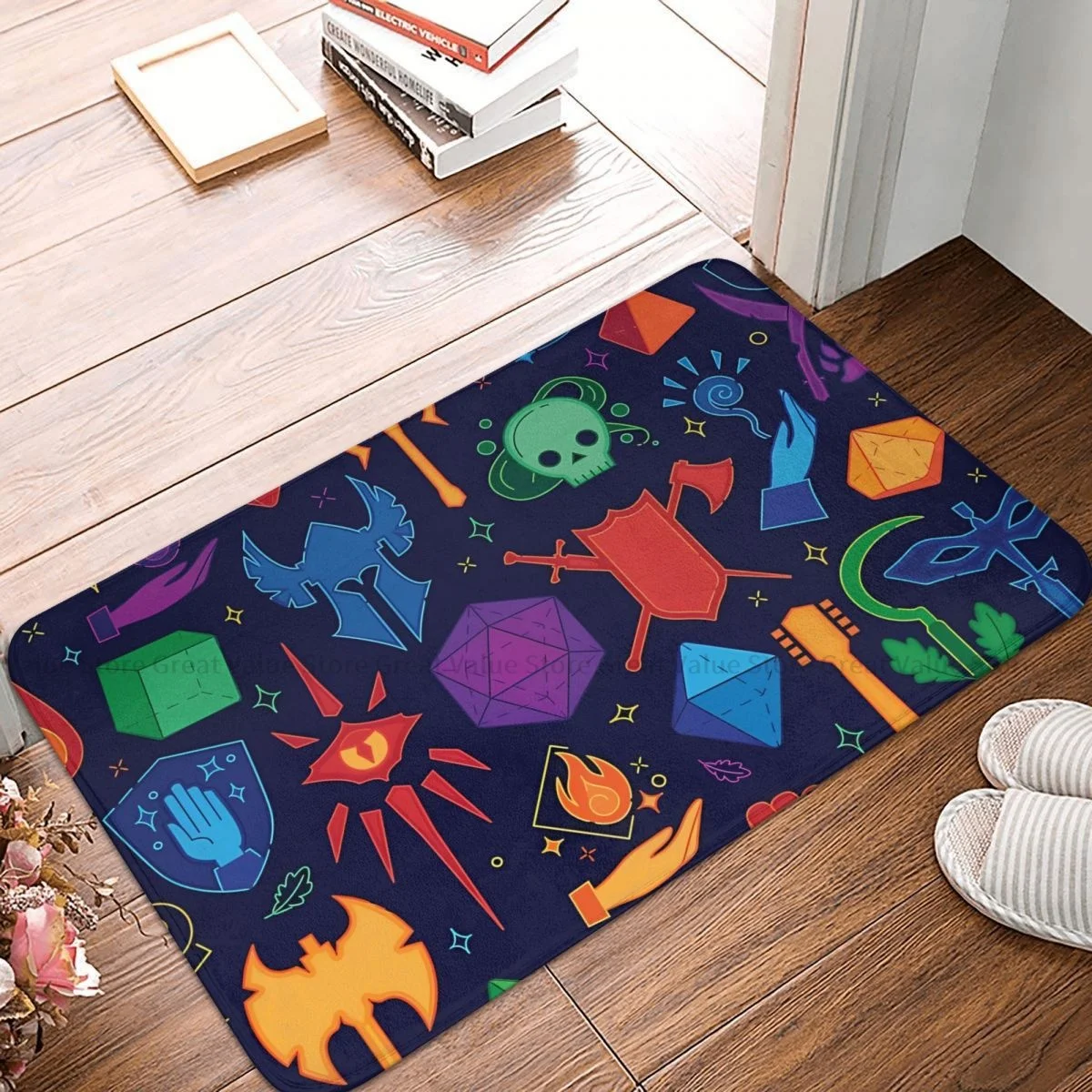 

DnD Game Anti-Slip Doormat Kitchen Mat Forever Color Balcony Carpet Welcome Rug Indoor Decorative