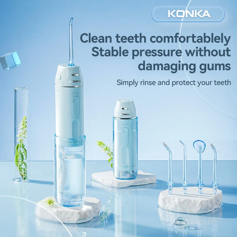 

KONKA High Quality 180ML Tank Rechargeable Oral Irrigator Portable 4 Modes 360 Oral Cleaning Water Flosser Teeth Cleaner