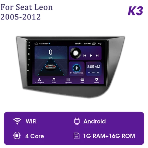Мультимедийный плеер Car Play Android 12, для Seat Leon 2 MK2 2005-2012, с беспроводным Carplay GPS RDS 4G, головное устройство