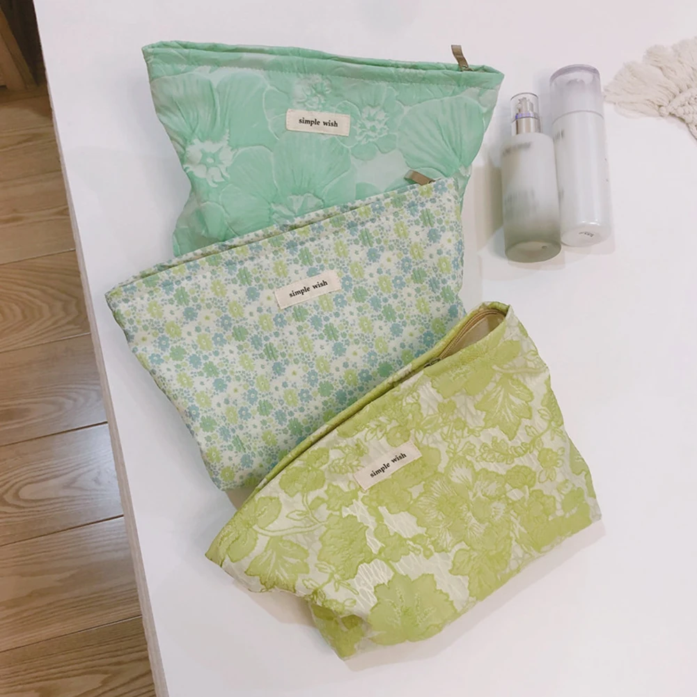 

Женская сумочка для макияжа, Зеленый жаккардовый органайзер, клатчи, портативные многофункциональные повседневные модные изысканные сумк...