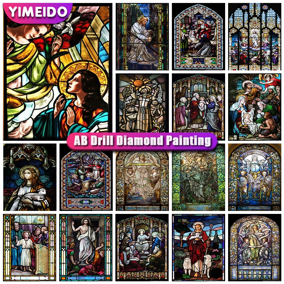 

Алмазная вышивка YIMEID 5D DIY AB, религиозная абстрактная полноразмерная/круглая 3D картина, Набор для вышивки крестиком