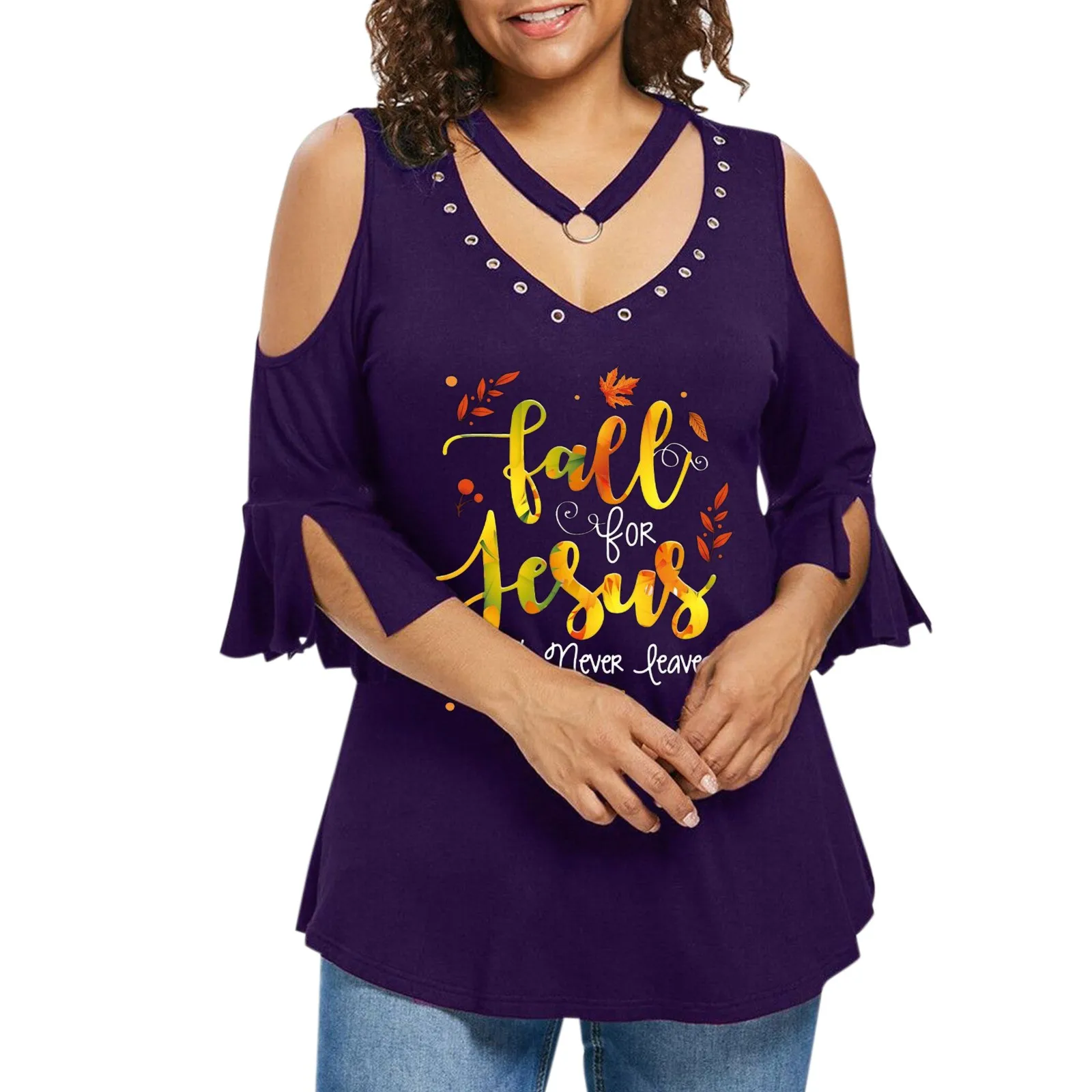 

Женская футболка с V-образным вырезом и коротким рукавом