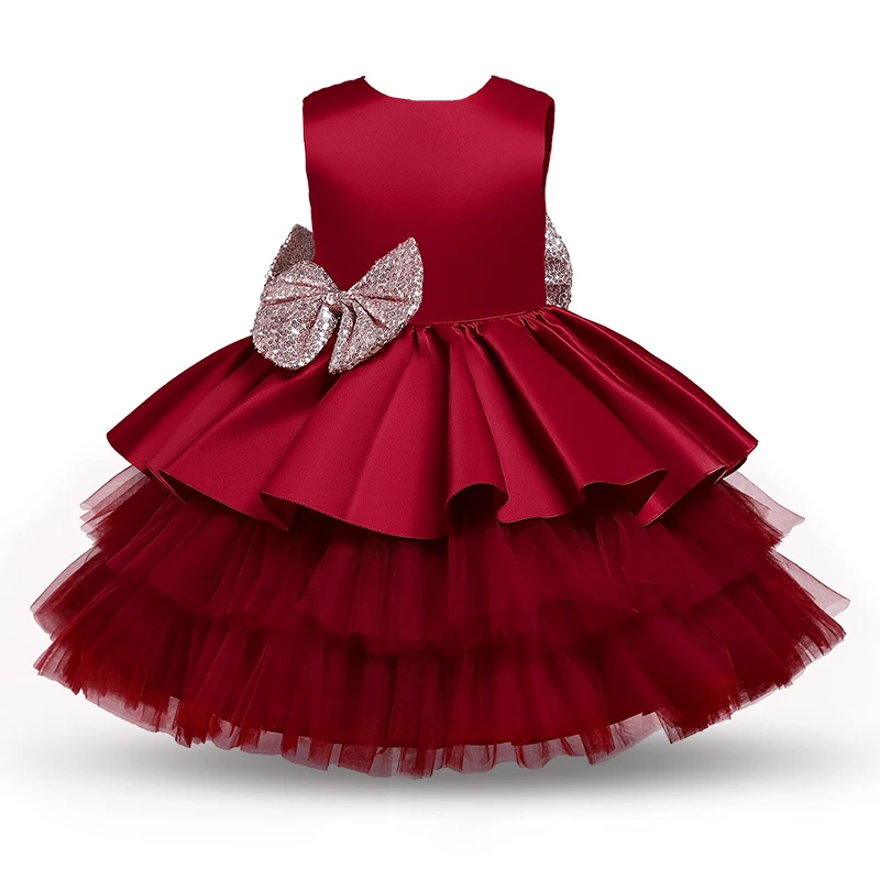 

Baby Girl Dress Big Bow Christening Dress Girl Birthday Party Wedding Dress Sequins Baby Clothes Tutu Skirt Girls Dress 2022
