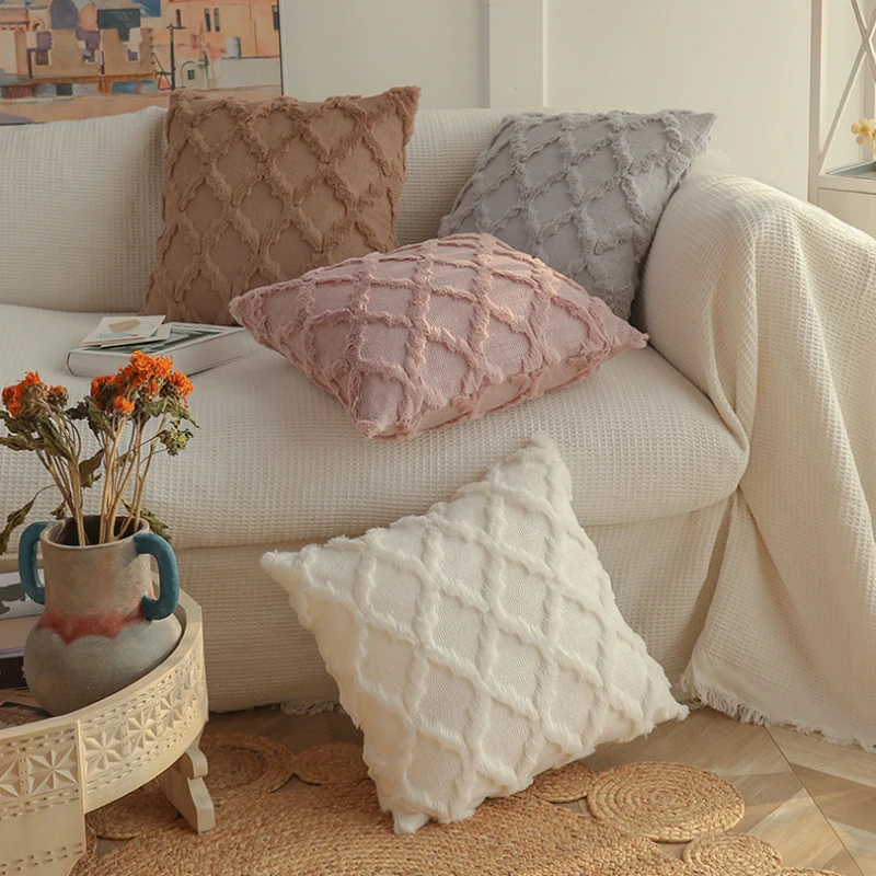 

Nordic Cushion Cover Decorative Pillows For Sofa Plush Pillowcase Living Room Pillow Cover Home Decor Hug Cushion Covers 45*45