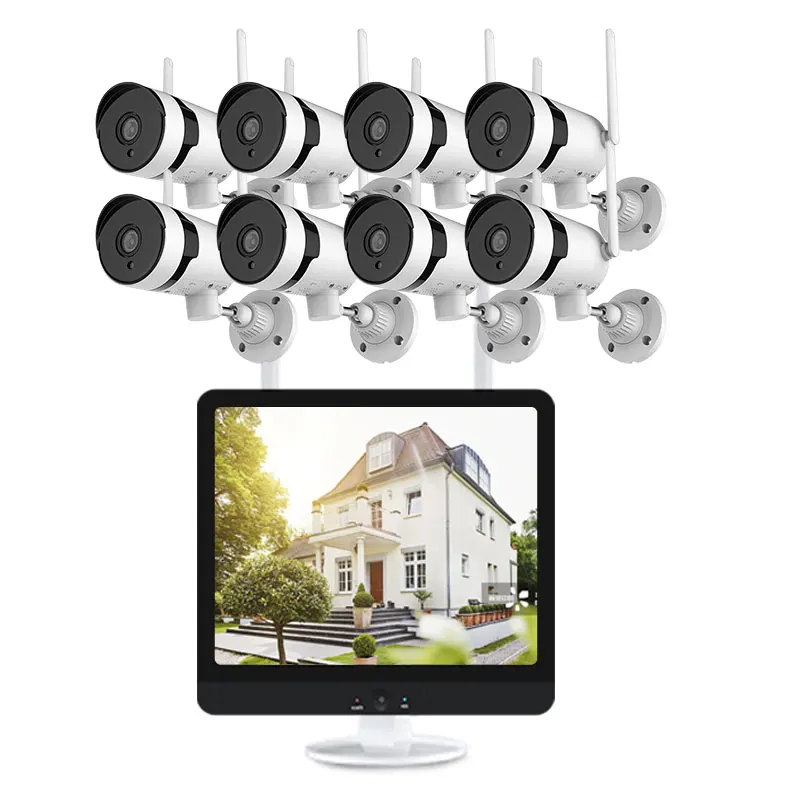 

5MP 8CH Wireless Nvr Kit Indoor Outdoor PTZ Wifi Cctv Security Camera Systems With 2TB Hard Disk