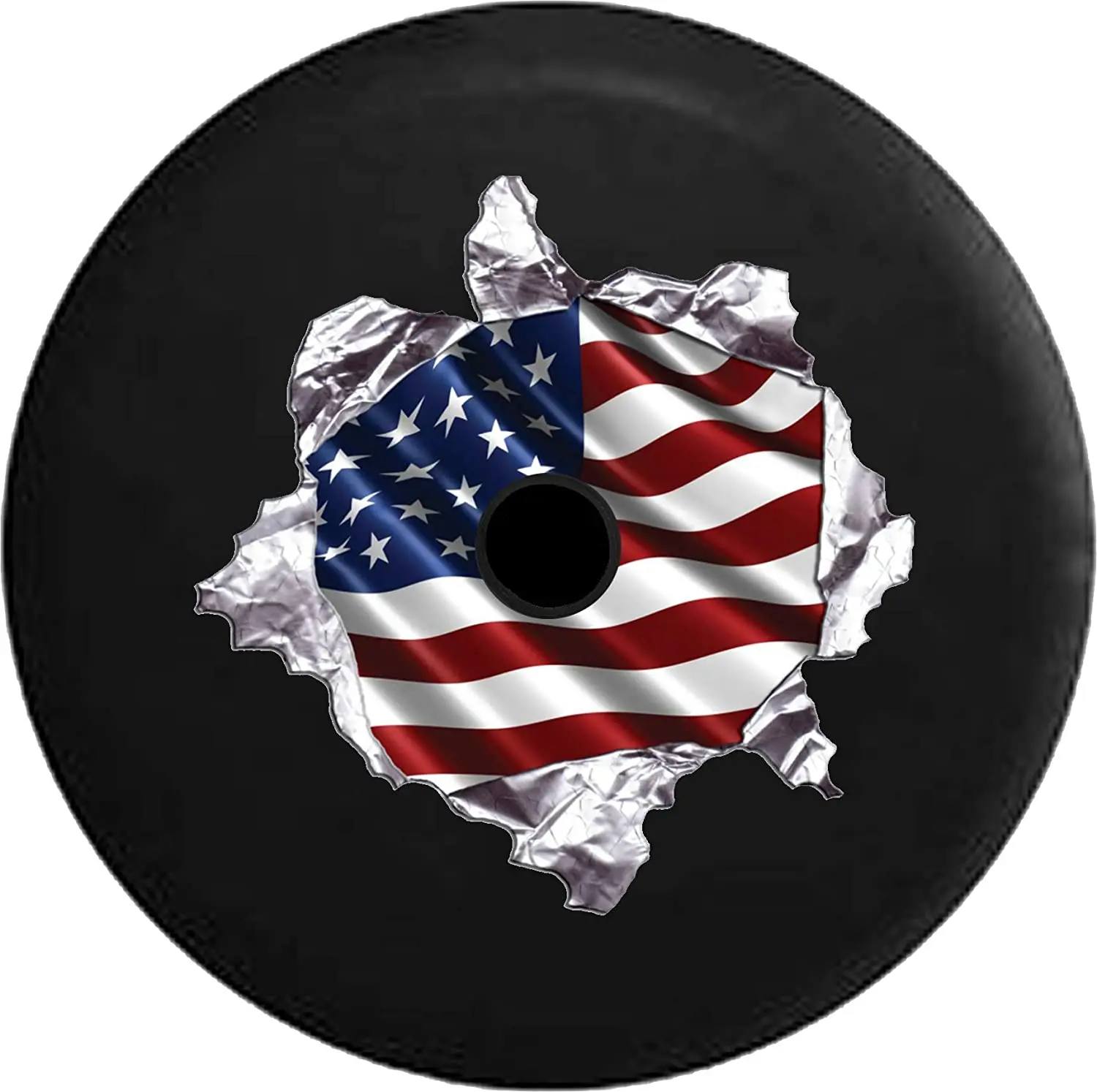 

JL запасная шина покрывает американский флаг США, но не скрывает эту гордость! С черным отверстием для камеры заднего вида 32 дюйма