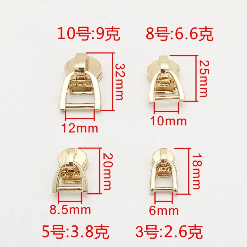 

50 Pieces Factory Wholesale 3, 5, 8, 10 Cases and Bags with D Zipper Head Metal Zipper Accessories D Buckle Leather Accessories