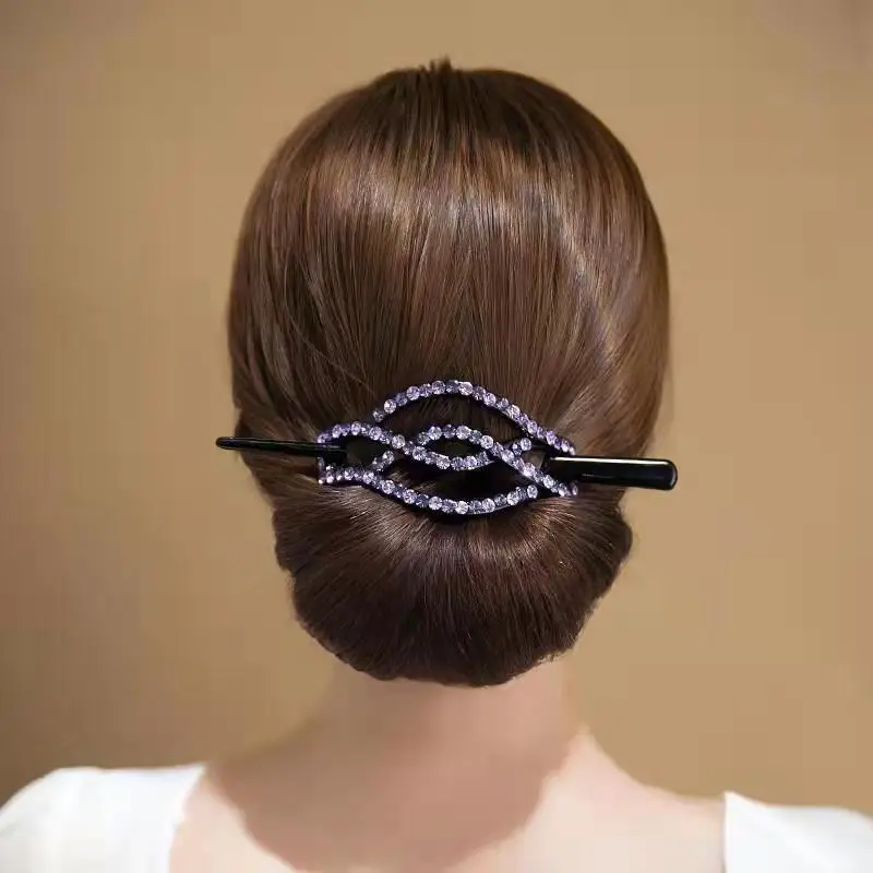 

Vintage Rhinestone Hairpin Hair Claws Retro Hair Clips Hair Accessories For Women Shinning Ponytail Clip Headwear Hair Stick