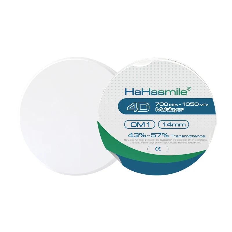 HaHasmile OM1 4D 95 мм многослойный Цирконий 6 слоев CAD CAM открытая система 43%-57%