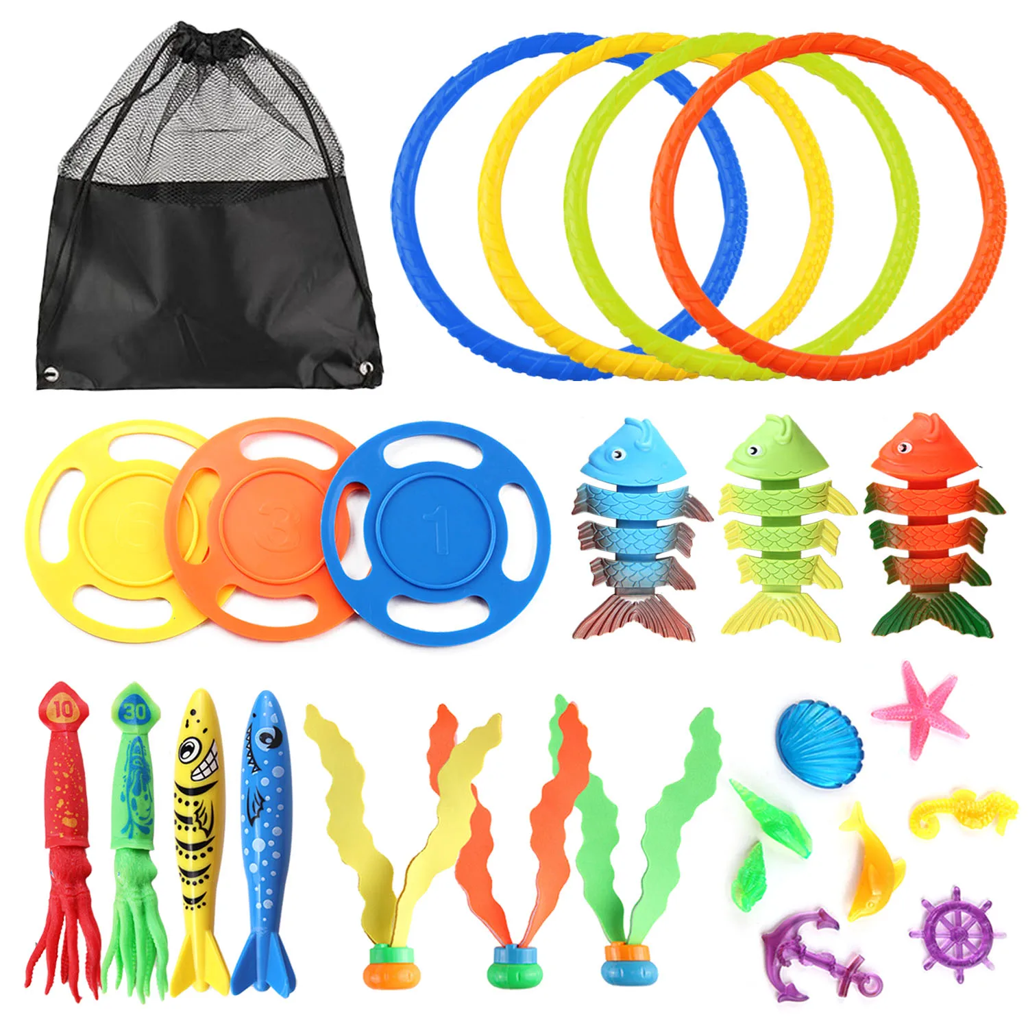 Набор детских игрушек для плавания и дайвинга с сумкой хранения - купить по