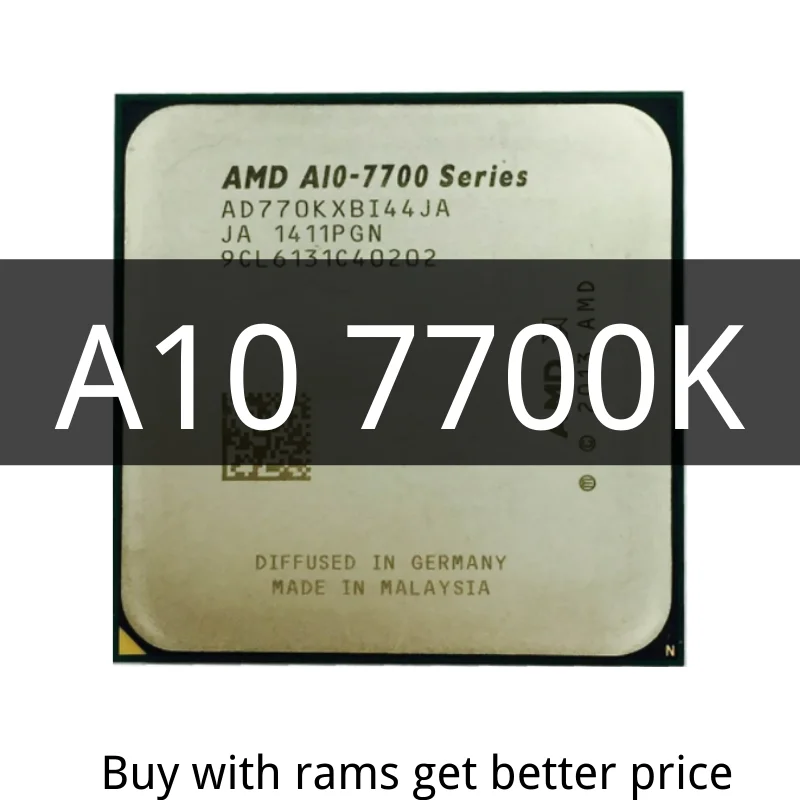 

AMD A10-Series A10 7700K 7700 3.4 GHz Quad-Core CPU Processor AD770KXBI44JA Socket FM2+