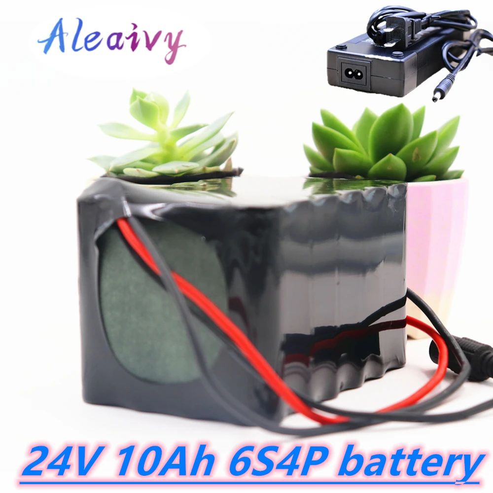 

6S4P 24V 10Ah Battery pack 250w 350W 25.2V 10000mAh lithium ion battery for wheelchair electric bicycle electric bicycle+Charger