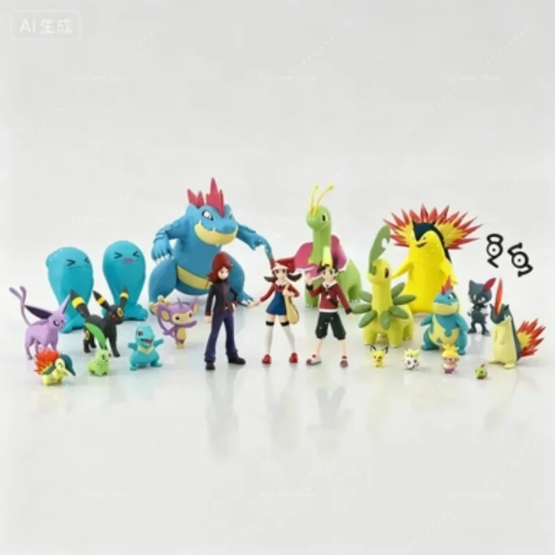 Фото В наличии: Оригинальная коллекционная фигурка Bandai Scale World Pokemon Johto Region - Котоне, Байлиф, Сильвер Крокодил, Морти, Селеби №1