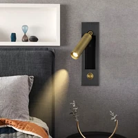simple hotel bedroom bedside wall light indoor embedded whit push switch led nordic reading wall lamp room sconce ac110v 220v