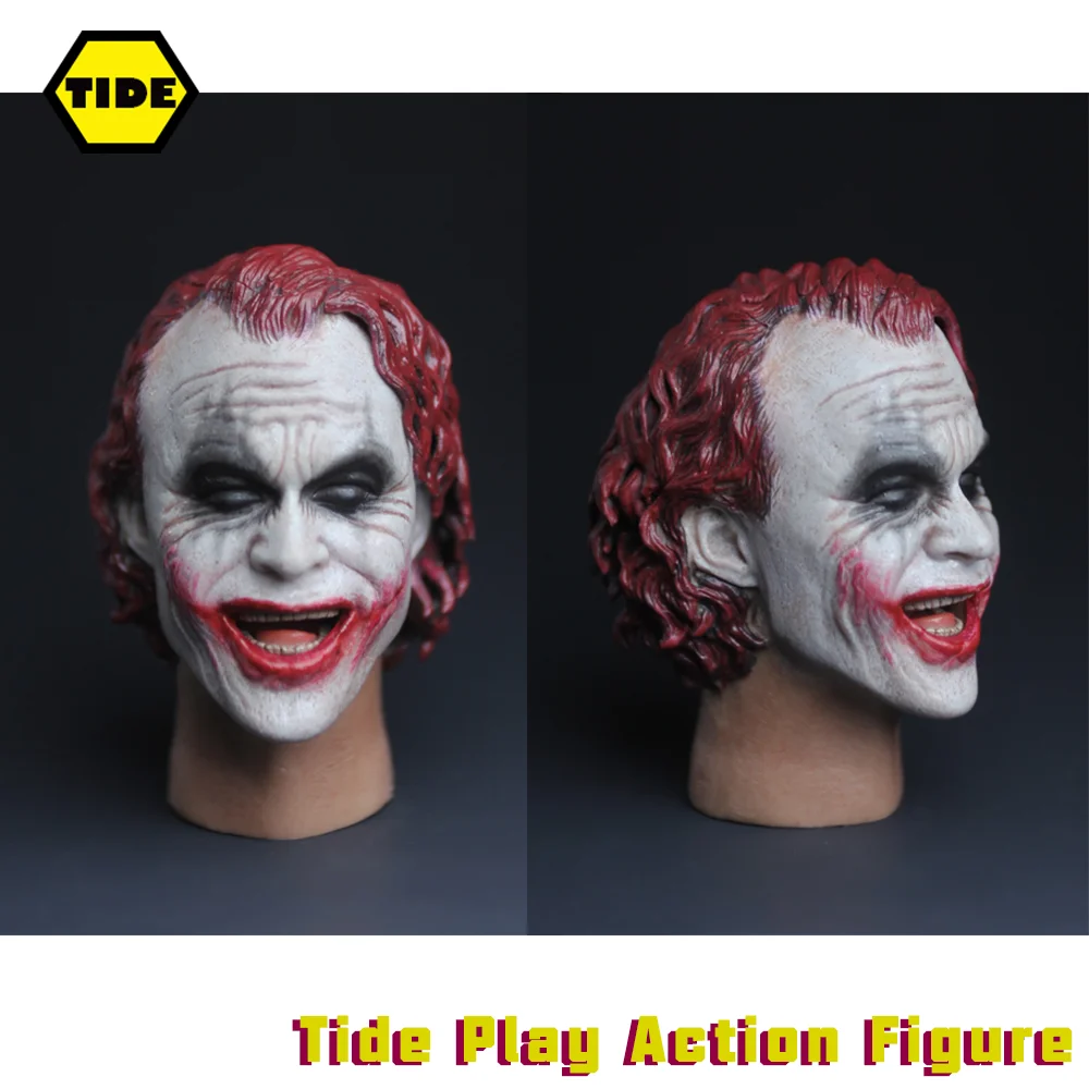 

1/6 Male Sculpt Crazy Laughing Clown With Red Hair Head Carving Model Fit 12" Male Soldier Action Figure Body Doll