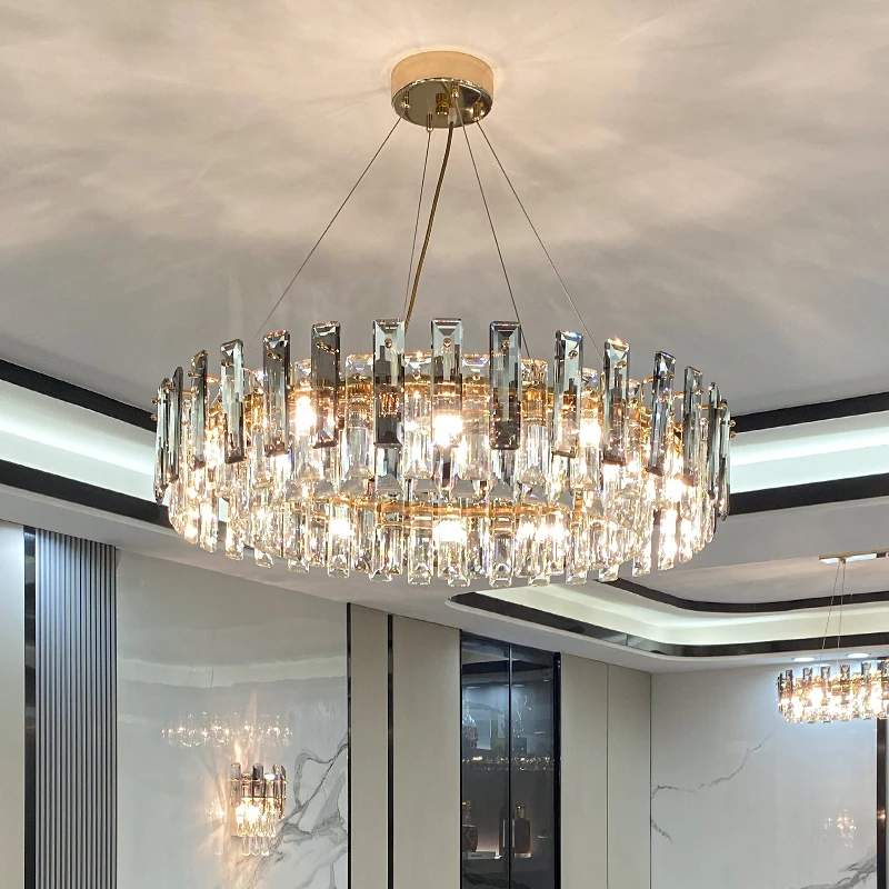 

Modern Luxury Crystal Chandelier Simple For Living Room Bedroom Dining Room Home Decoration Personalized Kitchen Pendant lights