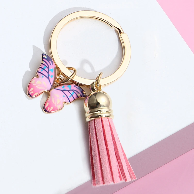 Новый стиль красочная эмалированная бабочка брелок кисточка насекомые