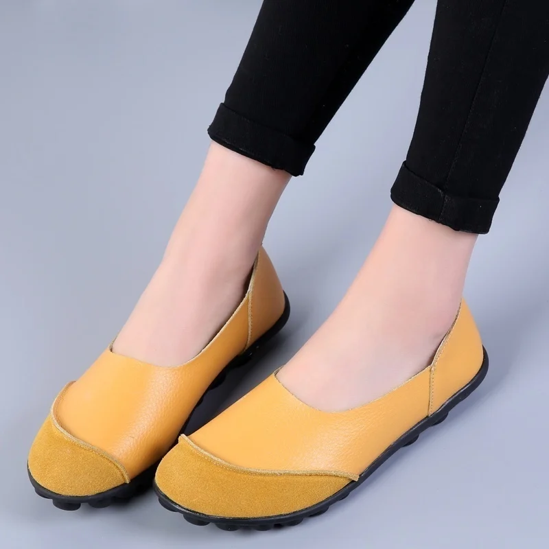 

Women Casual Flat Shoes Female Genuine Leather Soft Sole Loafers Footwear