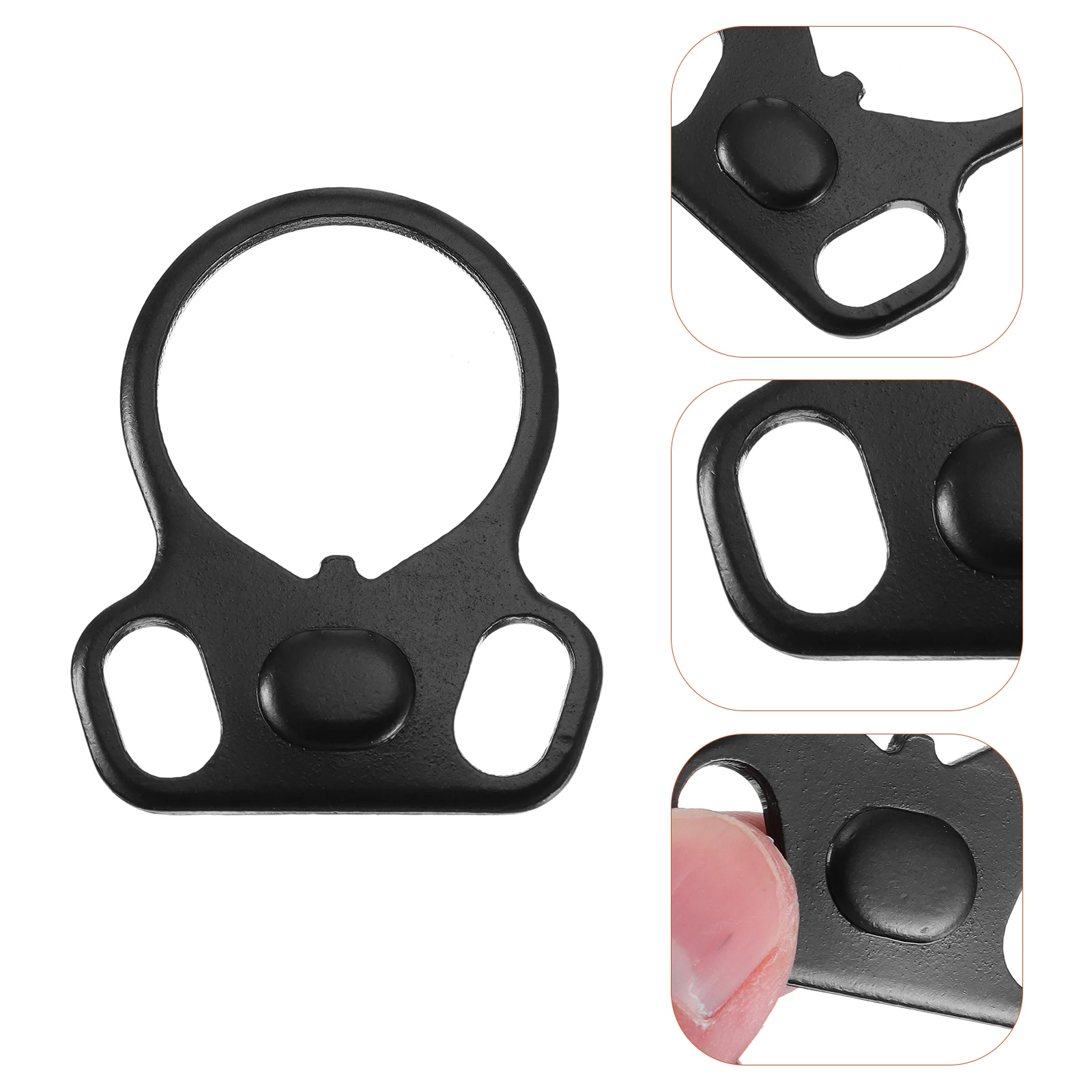 

6 Convenient Hanging Loops Strap Rings Practical Suspender Buckles (Black)