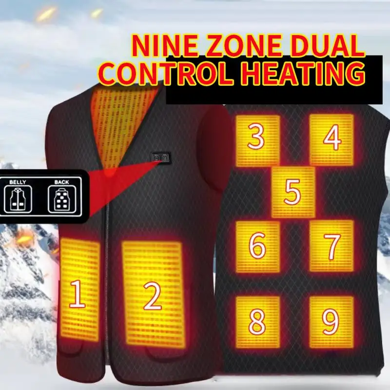 

Heated Women Men Self Heating Vest Electric Heating Vest USB Charging Intelligent Constant Temperature Warm Waist Vests
