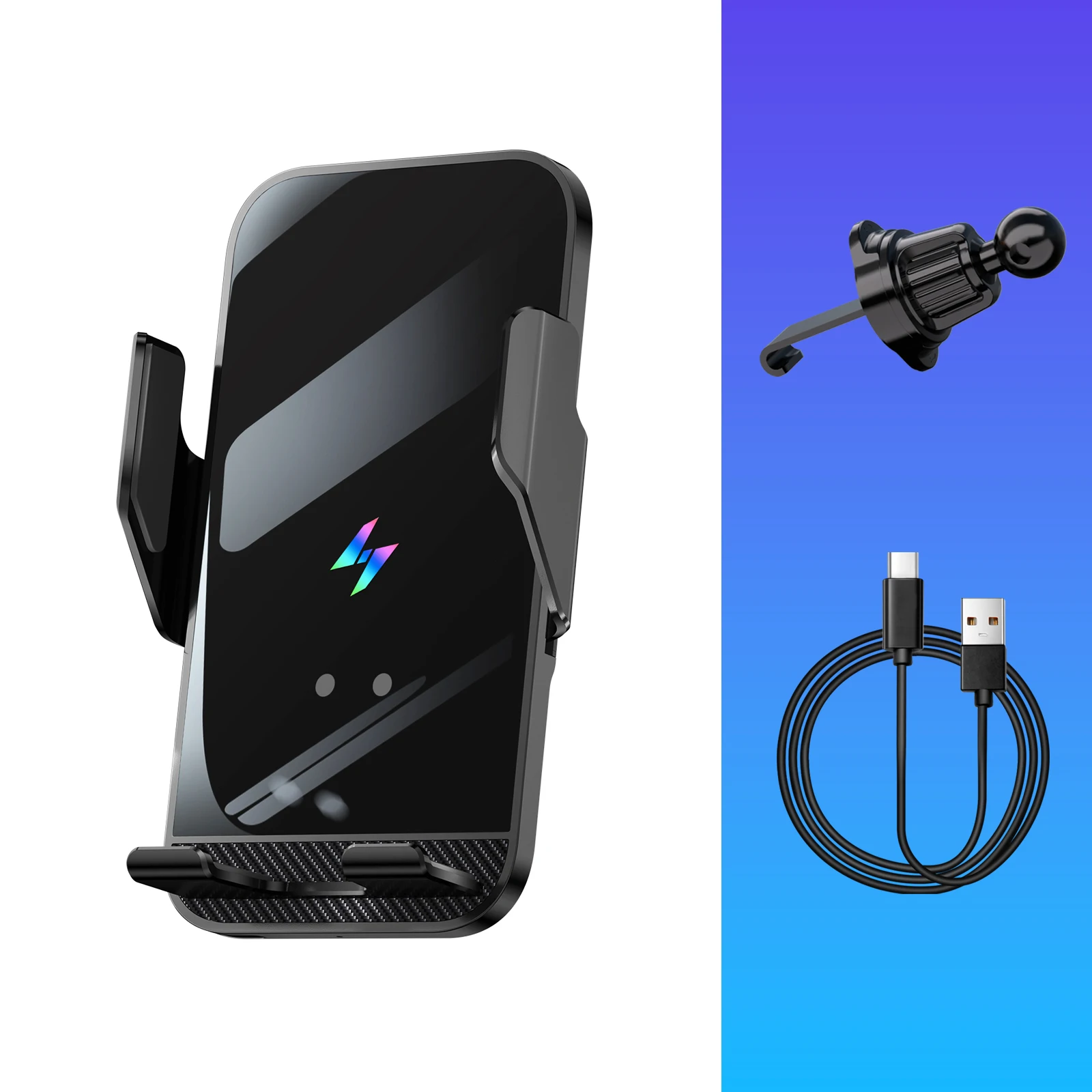 

Автомобильный держатель для телефона с беспроводной зарядкой Smart Sensing, быстрое беспроводное зарядное устройство, крепления для телефона 360° ° Индуктивный автоматический зажим вращения