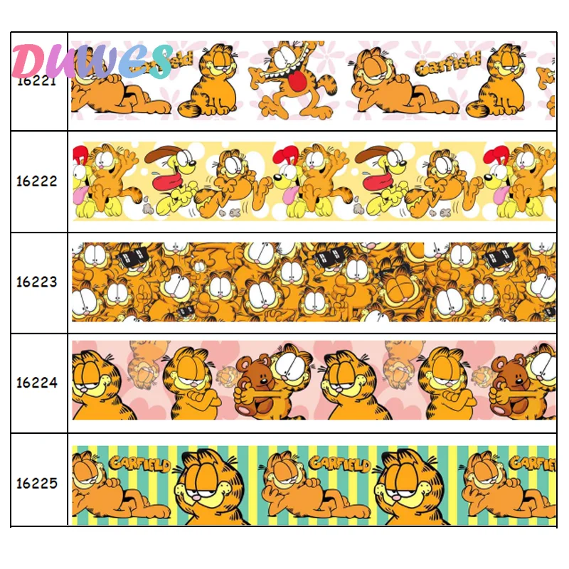 

DUWES 50yards Cartoon Printed Grosgrain Ribbon Accessories Material Headwear Decoration DIY Sewing Craft D1913