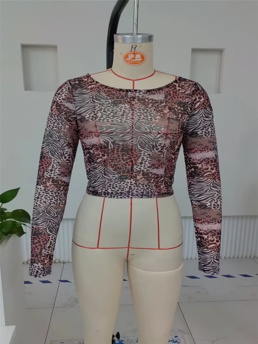 Женские осенние укороченные топы с леопардовым принтом и галстуком-бабочкой