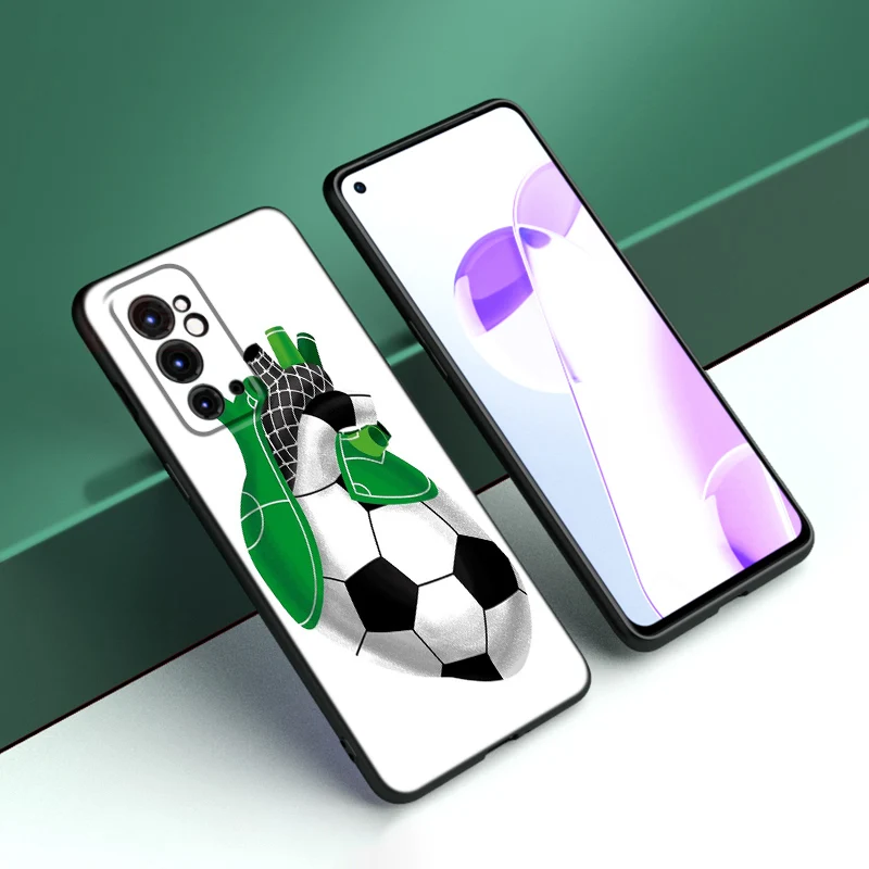Футбольный мяч Черный силиконовый чехол для OnePlus 10R 11R 12R ACE 2 3 Pro 2V 3V Nord CE 4 Lite N10 N20 N30 SE