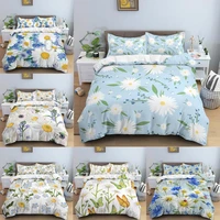 flower printing duvet cover for adult flamingo comforter bedding sets with pillow case king set size quilt covers