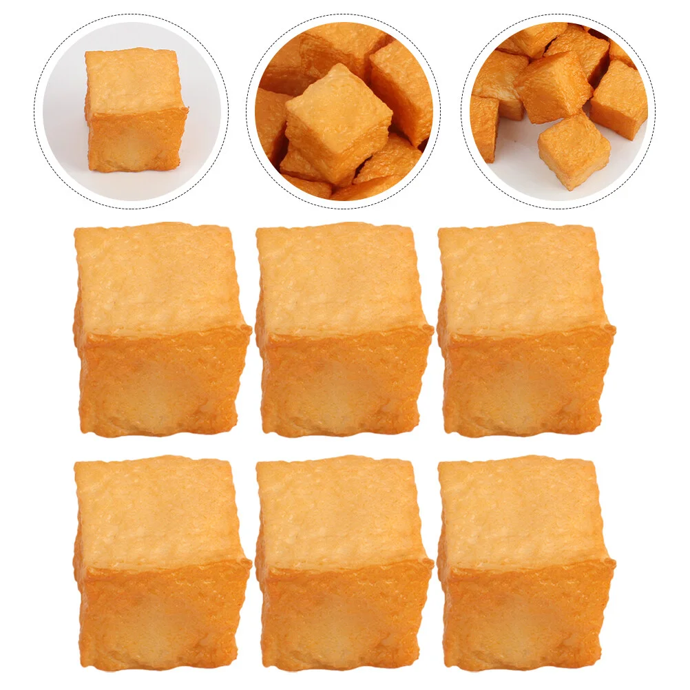

6 Pcs Teaching Aids Fish Tofu Plaything Model Artificial Fake Food Kitchen Pvc Prop Realistic Decoration