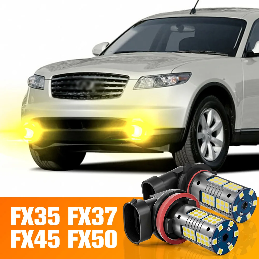 

2x LED Front Fog Light Bulb Accessories For Infiniti FX35 FX37 FX45 FX50 2003 2004 2005 2006 2007 2008 2009 2010 2011 2012 2013