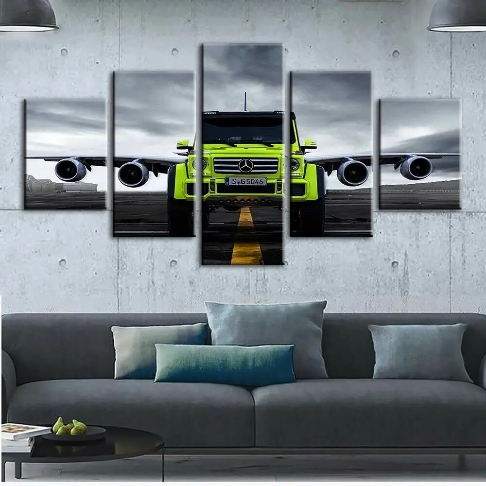 

Постер на холсте с крыльями автомобиля и самолета, 5 панелей