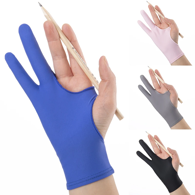 

2 Finger Anti-fouling Mistouch Artist Drawing Gloves Slim Version Two Fingers Drawing Gloves Both For Right And Left Hand