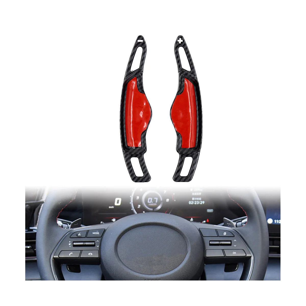 

1 Pair Car Steering Wheel Shift Paddle Shifter Extension for Hyundai Elantra Sonata Tucson Genesis G70