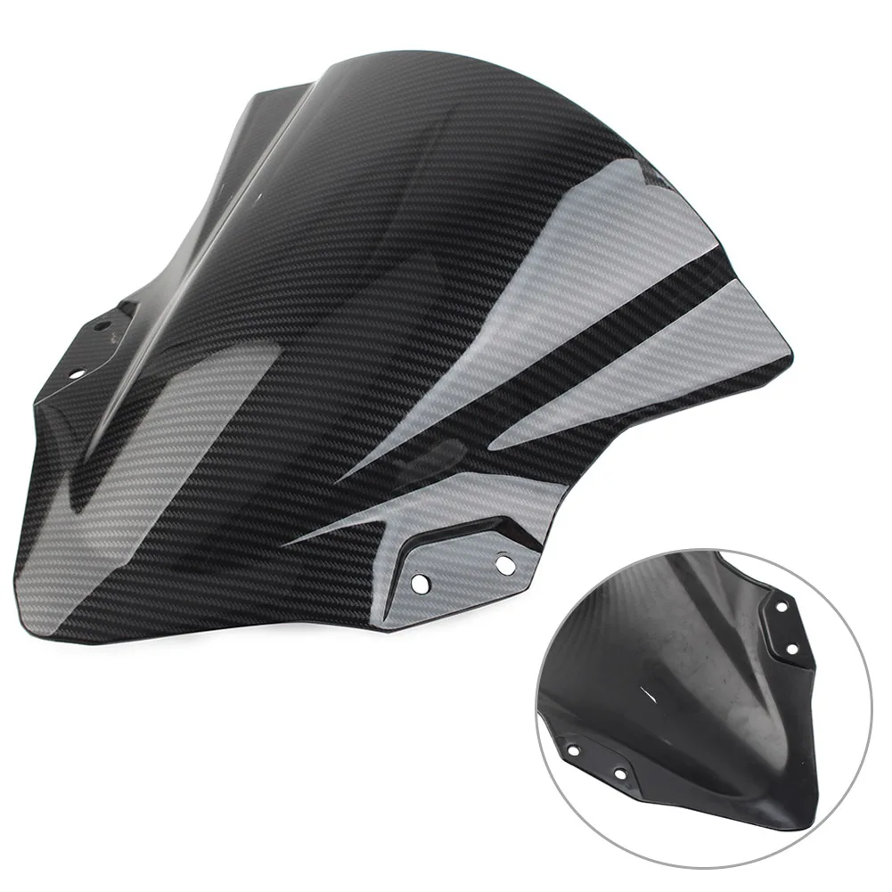 

​Black Carbon Fiber Motorcycle ABS Windscreen Windshield Wind Shield For Kawasaki Ninja 250 400 2018 2019 2020 2021 2022